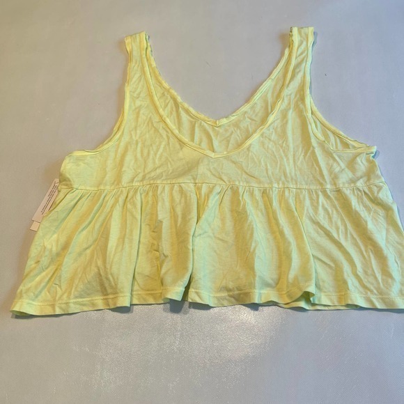 Abound Womens Yellow Tank Top Size Xtra Large Peplum‎ Waist Crop V Neck - Picture 8 of 9